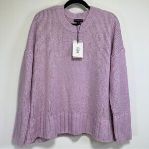 Lilac Lavender Knit Sweater Crew Neck Relaxed Fit Casual Effortless Size M